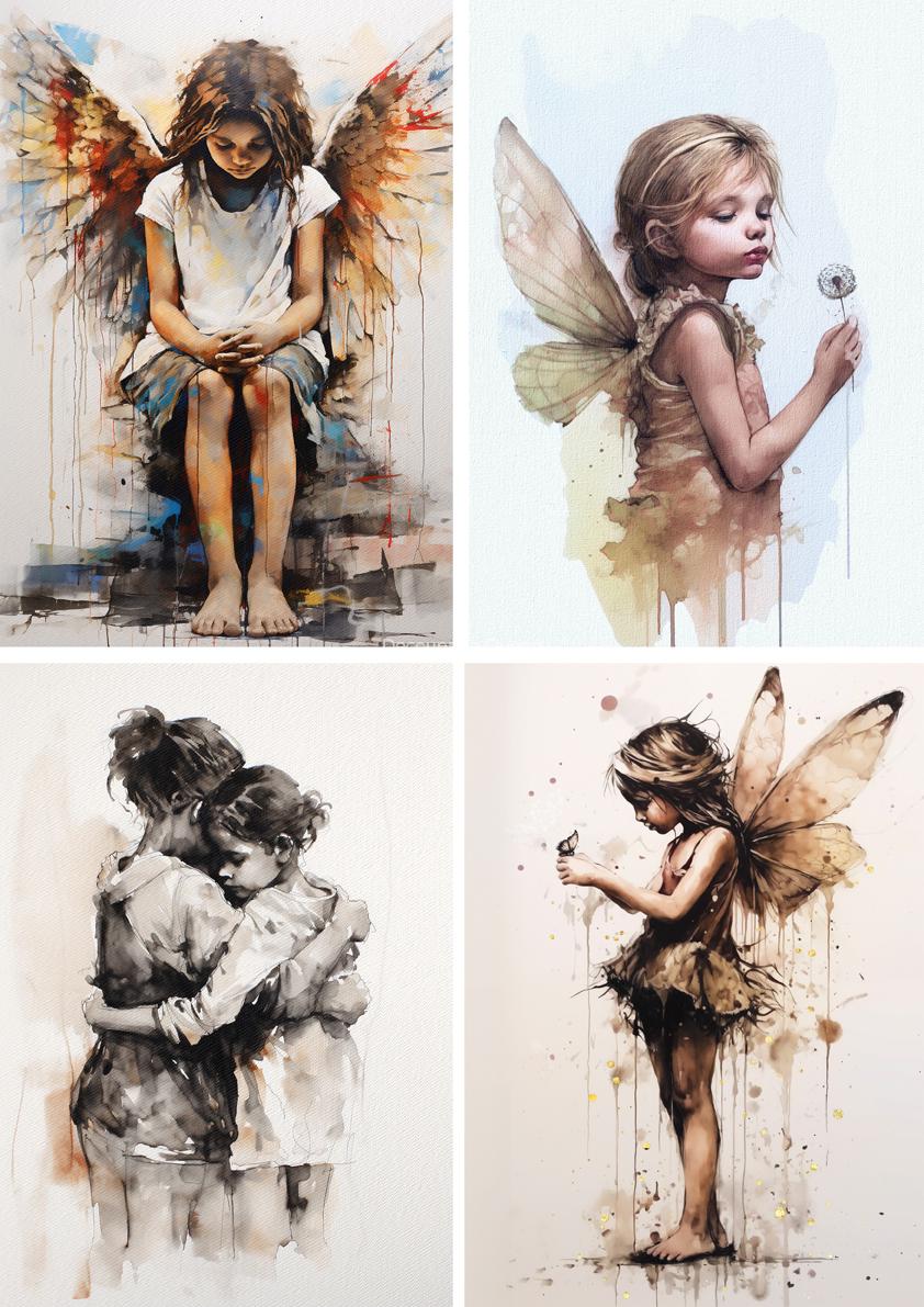 Angels Four Pack | Andy Skinner | Rice Paper Decoupage | Decoupage Queen | 2 Sizes