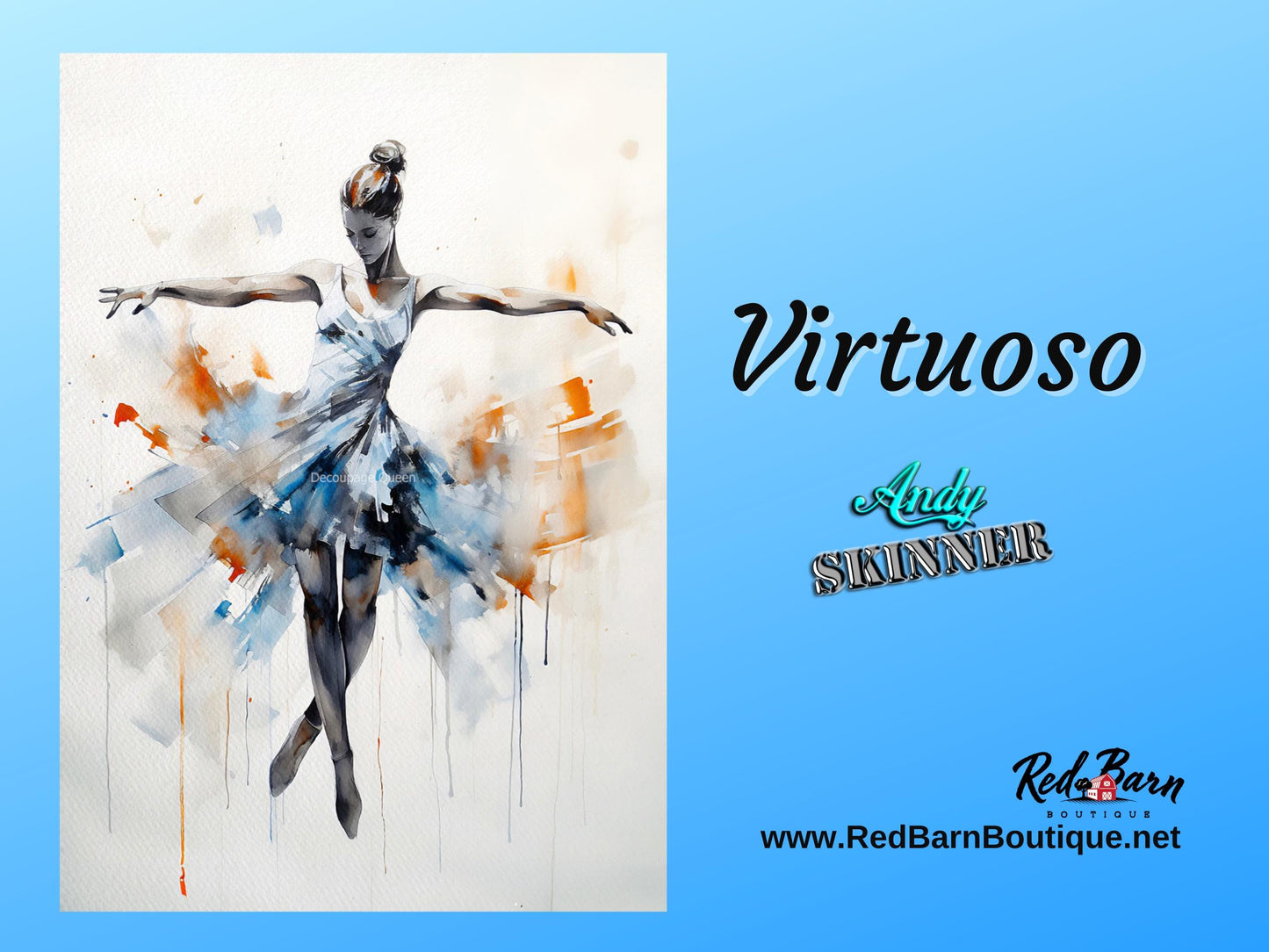 Virtuoso | Andy Skinner | Rice Paper Decoupage | Decoupage Queen | 2 Sizes