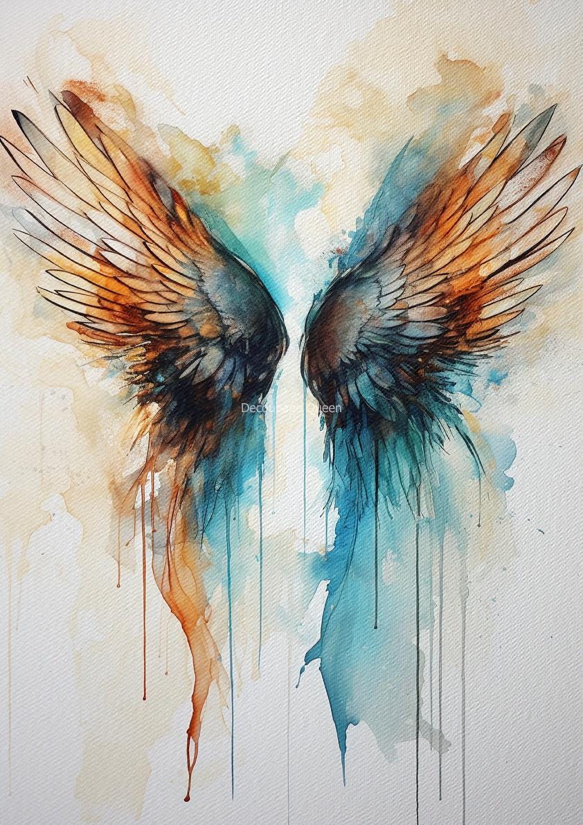 Watercolor Wings l | Andy Skinner | Rice Paper Decoupage | Decoupage Queen | 2 Sizes