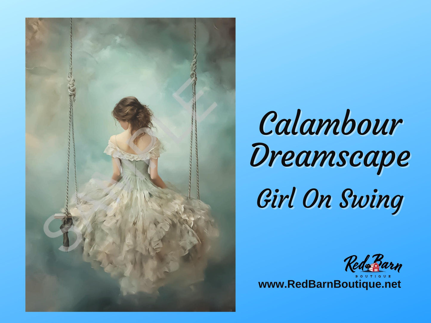 Girl On Swing | Calambour Dreamscape | Rice Paper Decoupage | 2 Sizes