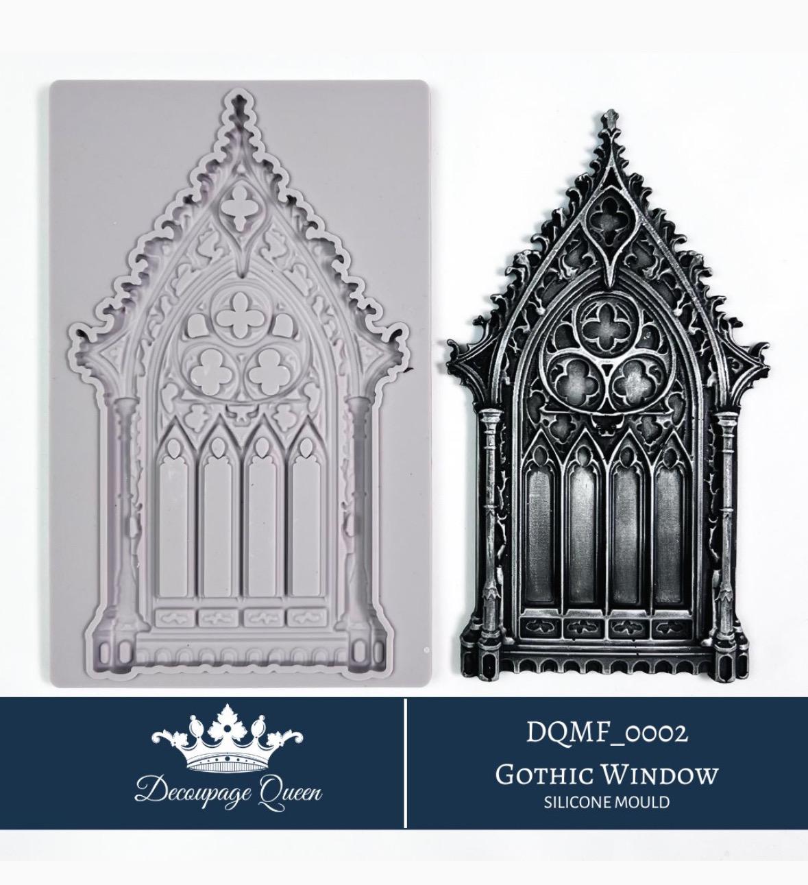 Gothic Window | Décor Moulds | Decoupage Queen | 8" x 5" | Mixed Media | Limited Edition