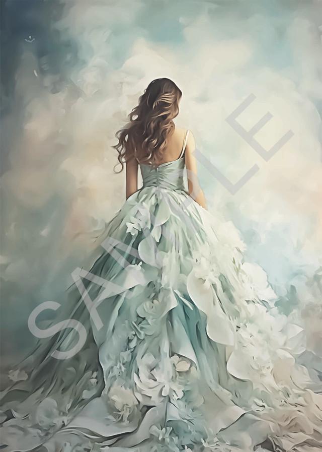 Girl In Dress | Calambour Dreamscape | Rice Paper Decoupage | 2 Sizes