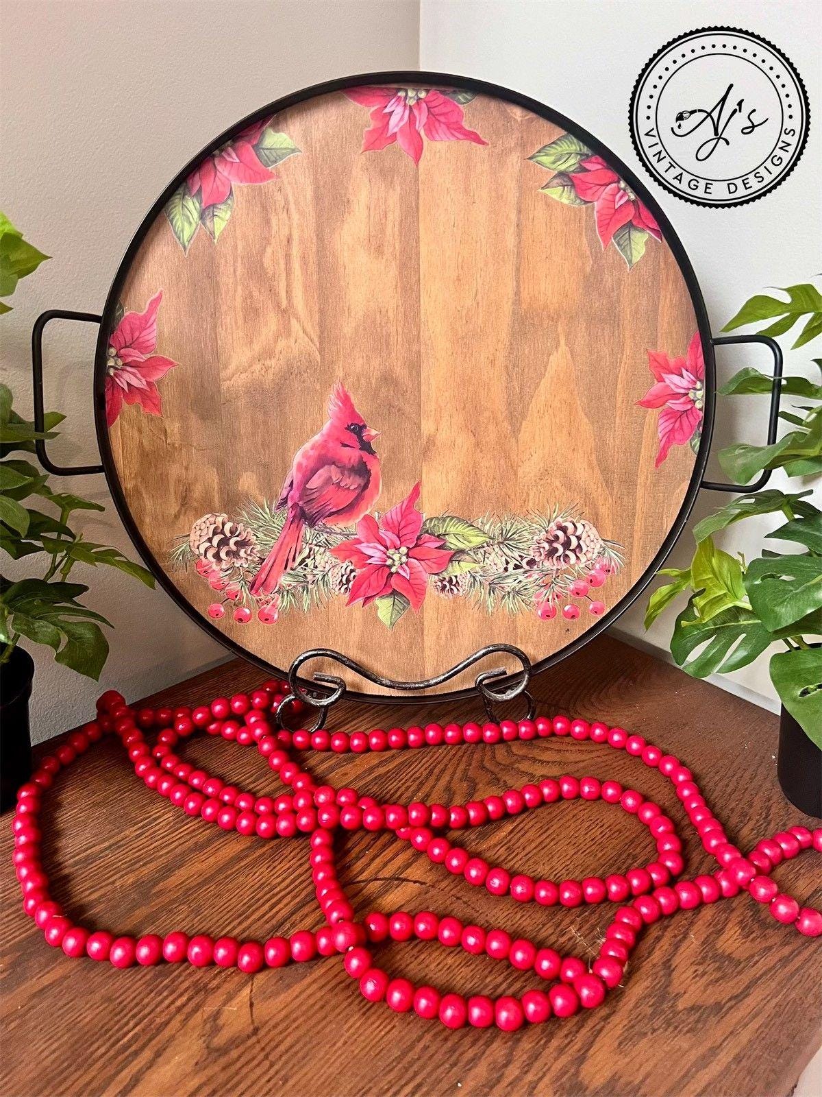 Caroling Cardinals | 4 Designs | Rub On Transfers | Dixie Belle Belles and Whistles | Transfer | 4 Sheets | 6X12
