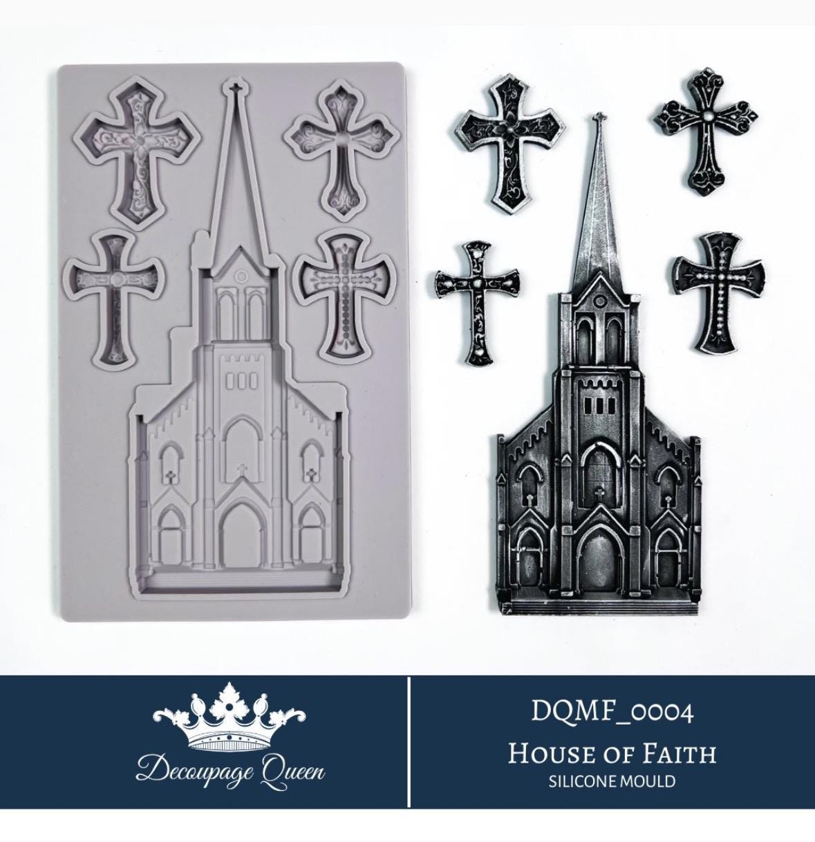 House Of Faith | Décor Moulds | Decoupage Queen | 8" x 5" | Mixed Media | Limited Edition