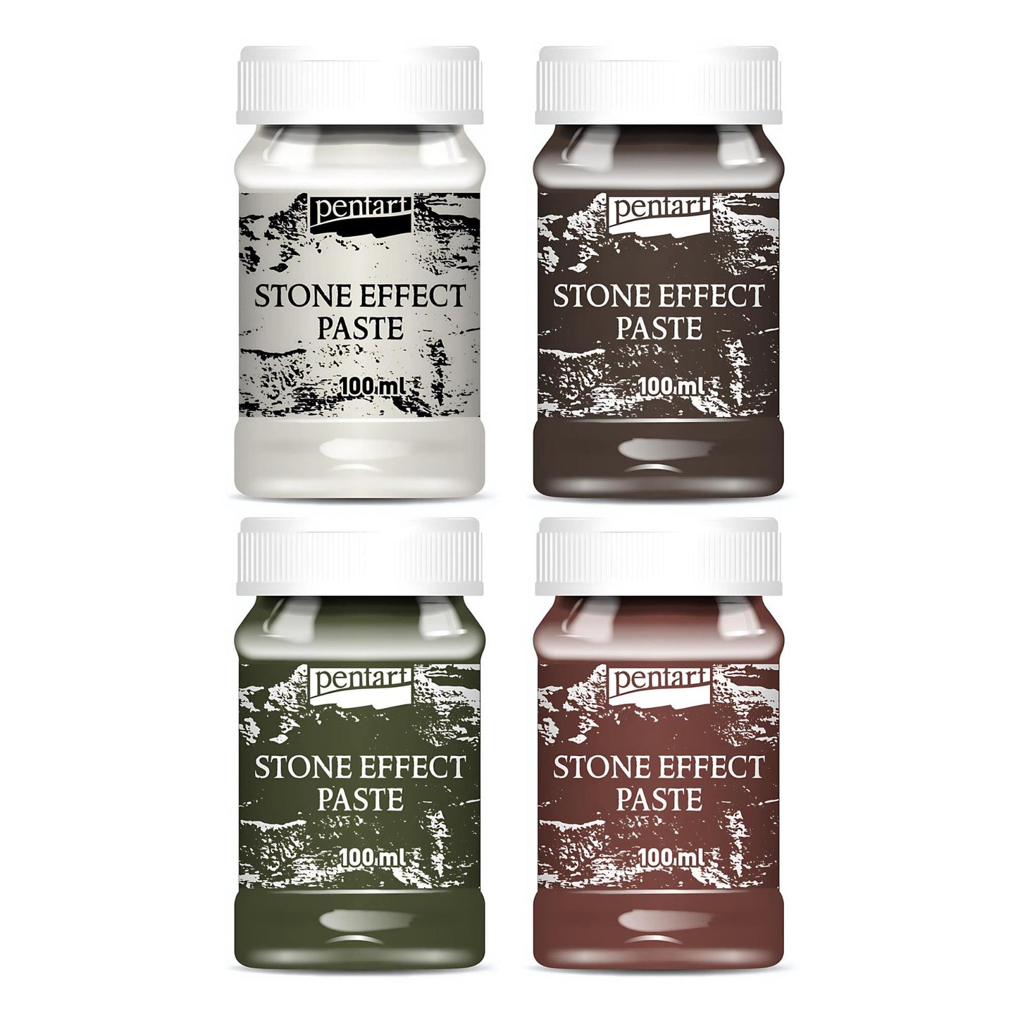 Stone Effect Paste 4 Colors | Pentart | Create Natural Looking Stone or Marble | 100ml