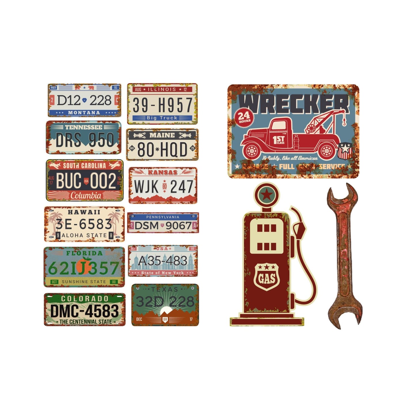 Rusty Truck 3 Images | Dixie Belle Paint Company | Belles and Whistles | Rub On Transfer For Furniture | 24" x 37"