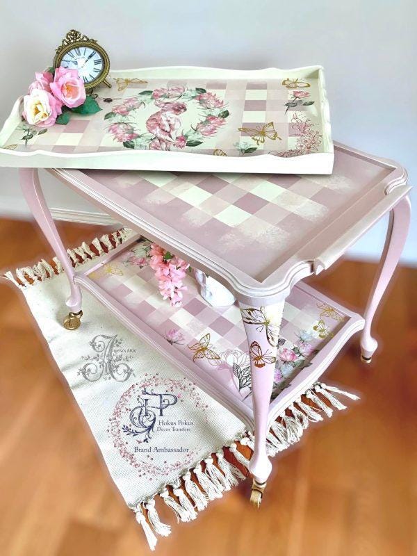 Floral Dreams 3 Designs | Rub On Furniture Transfers | Hokus Pokus | Furniture Decals | Petite Transfer | 3 Sheets