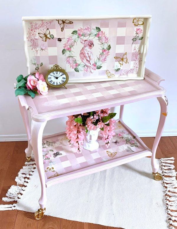 Floral Dreams 3 Designs | Rub On Furniture Transfers | Hokus Pokus | Furniture Decals | Petite Transfer | 3 Sheets