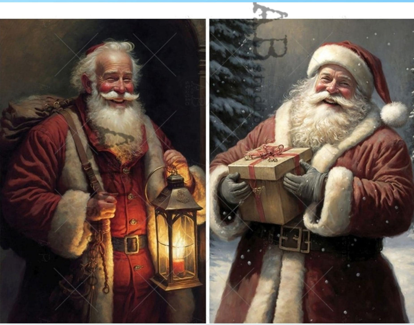 Two Santas | Rice Paper Decoupage | AB Studios 2103 | A4