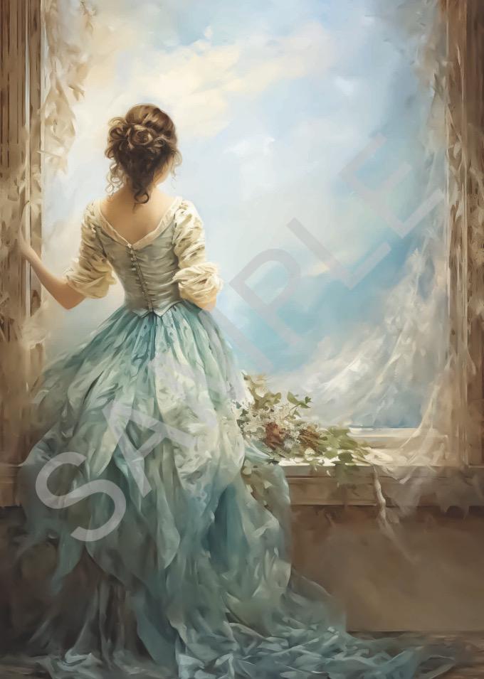 Girl At Window | Calambour Dreamscape | Rice Paper Decoupage | 2 Sizes