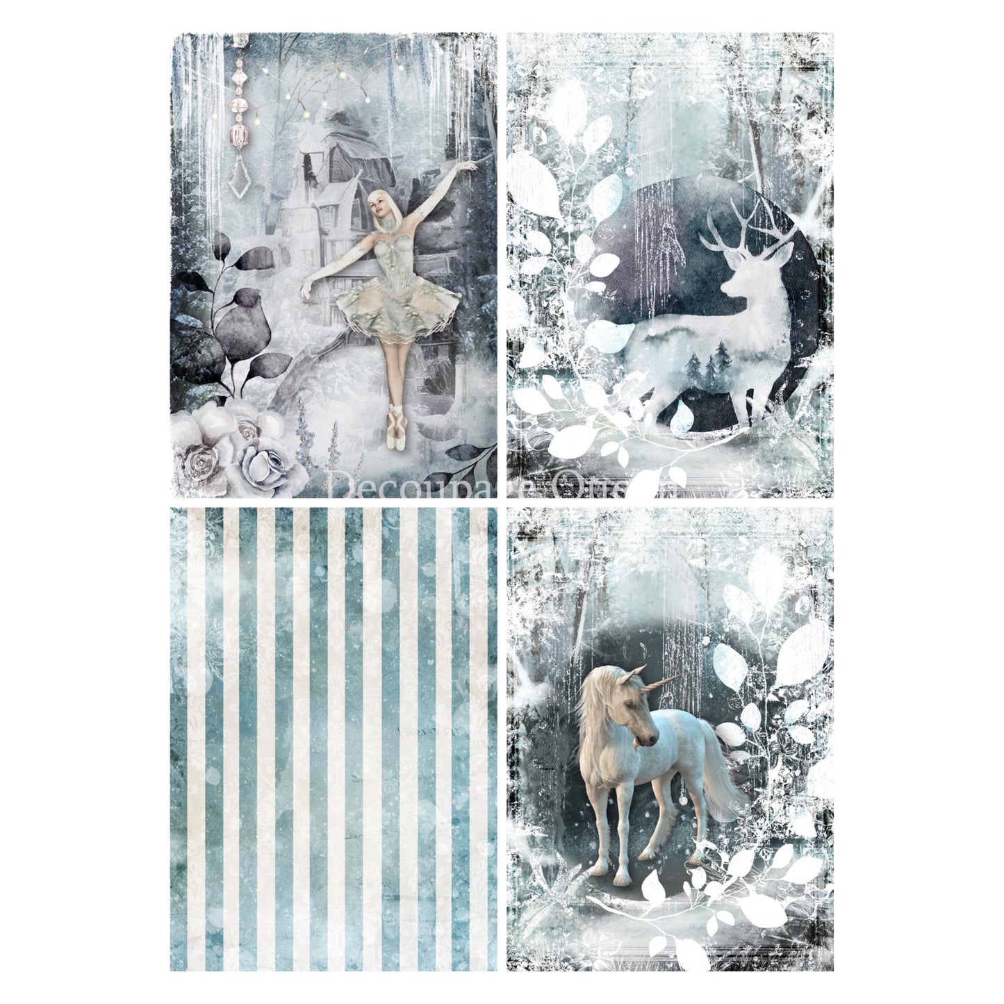 Winter Fairy Tale 4 Pack 4 Images | Rice Paper Decoupage | Decoupage Queen | New | A4