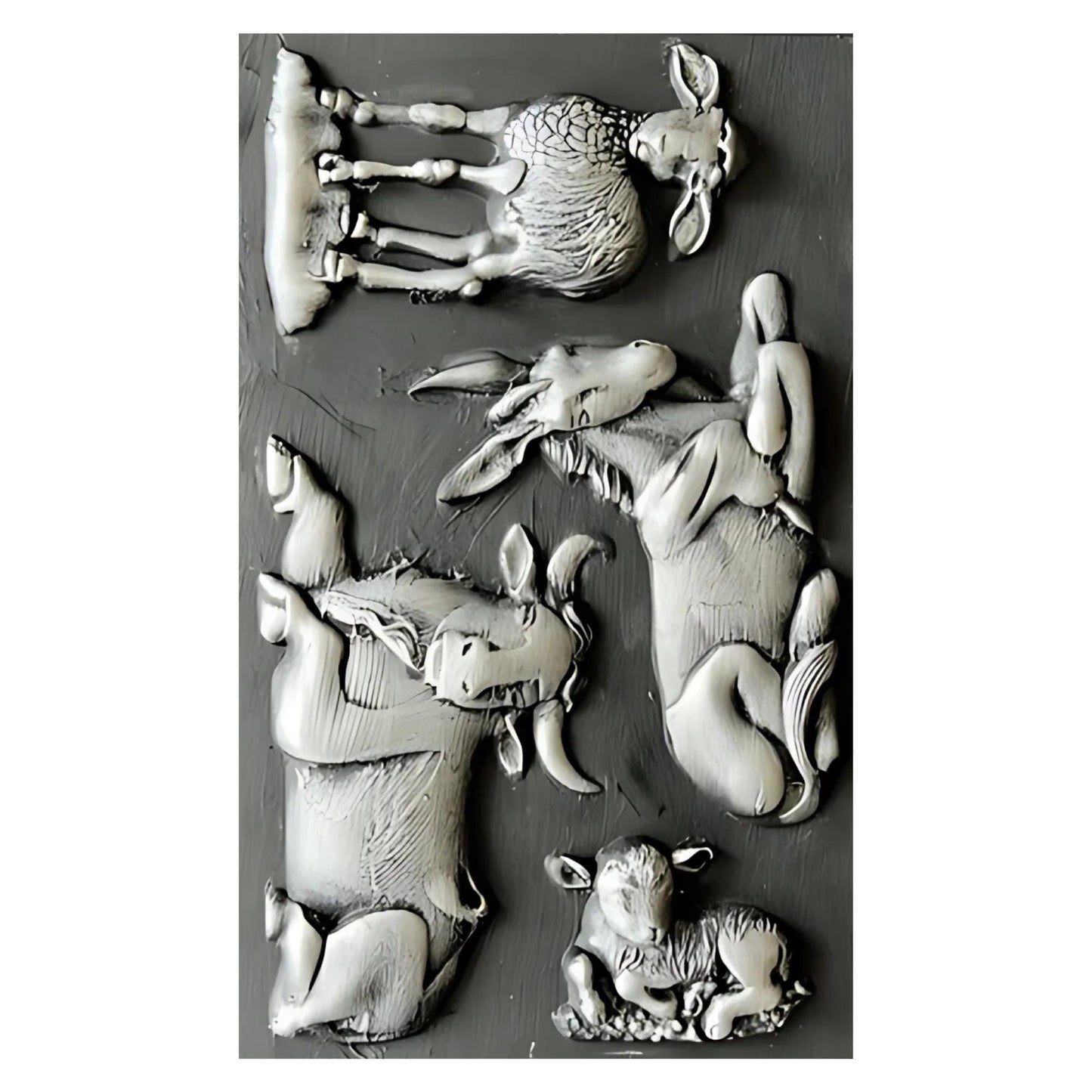 Nativity Animals | Décor Moulds | Decoupage Queen | 8" x 5" | Mixed Media | Limited Edition