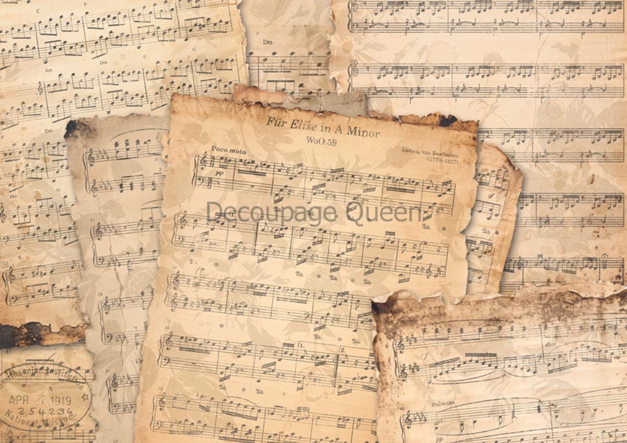 Fur Elise Dainty and The Queen | Rice Paper Decoupage | Decoupage Queen | A4 & A3