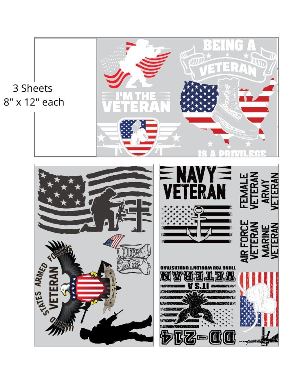 Thank You For Your Service | Rub On Transfers | Dixie Belle Belles and Whistles | Transfer | 3 Sheets 8" x 12" each