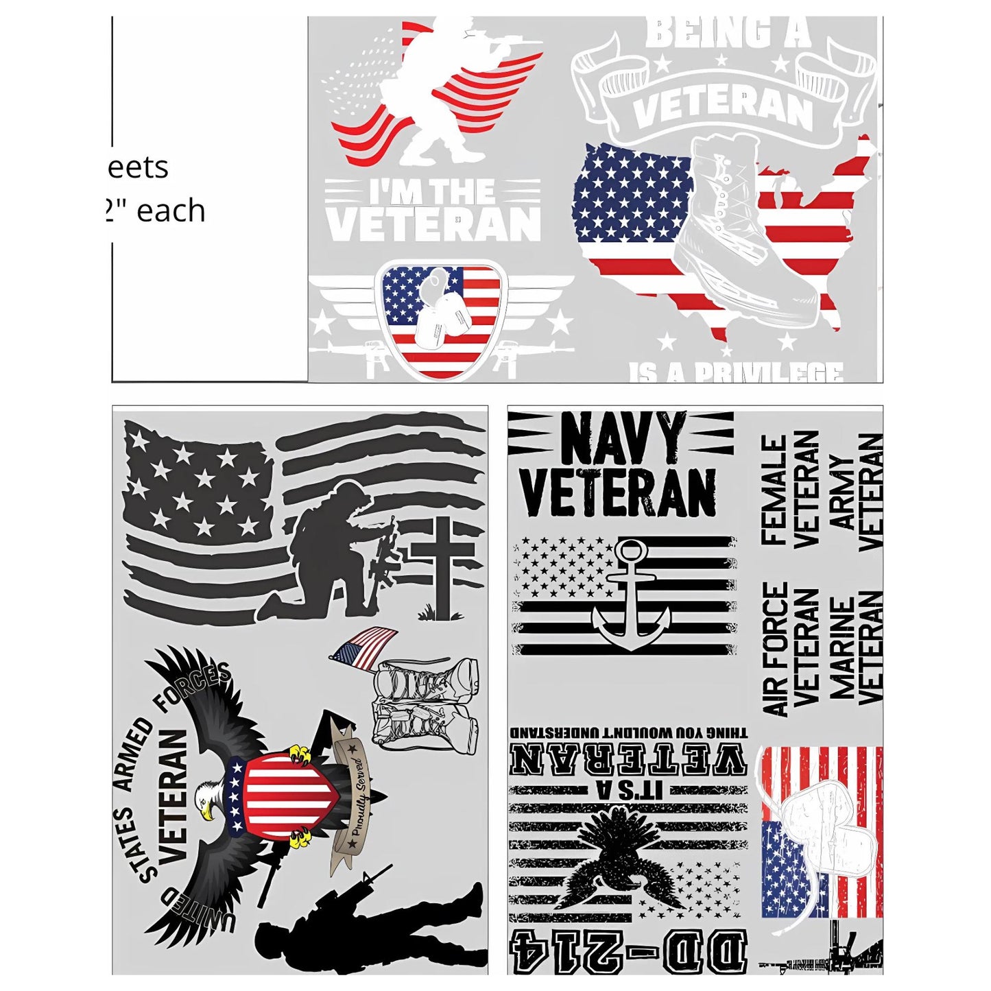 Thank You For Your Service | Rub On Transfers | Dixie Belle Belles and Whistles | Transfer | 3 Sheets 8" x 12" each