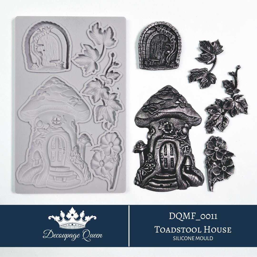 Toadstool House | Silicone Décor Moulds | Decoupage Queen | 8" x 5" | Mixed Media | Limited Edition