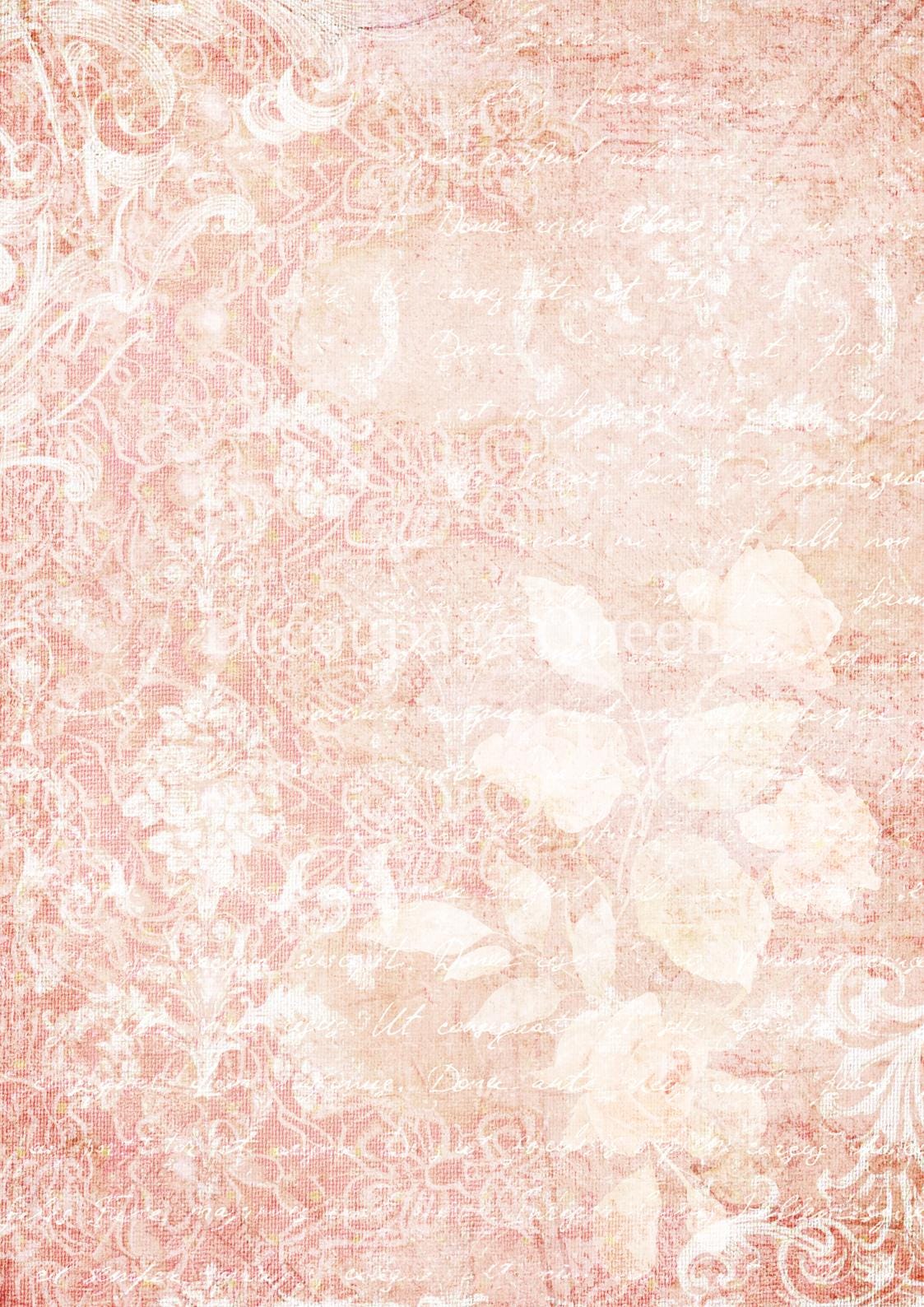 Pink Textures | Rice Paper Decoupage | Designed In The USA | Printed In Italy | Decoupage Queen | A4