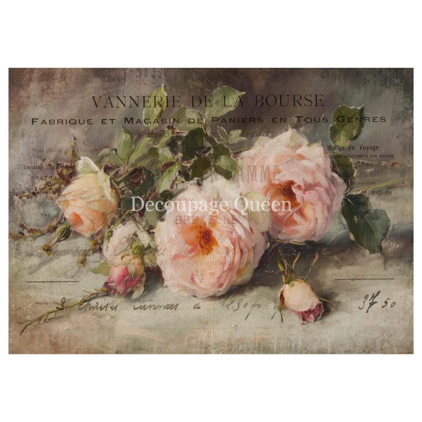 Vanessa | Rice Paper Decoupage | Designed In The USA | Made In Italy | Decoupage Queen | A2
