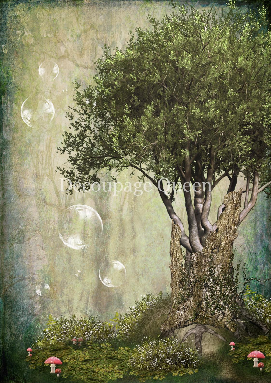 Magical Tree | Rice Paper Decoupage | Designed In The USA | Printed In Italy | Decoupage Queen | A4