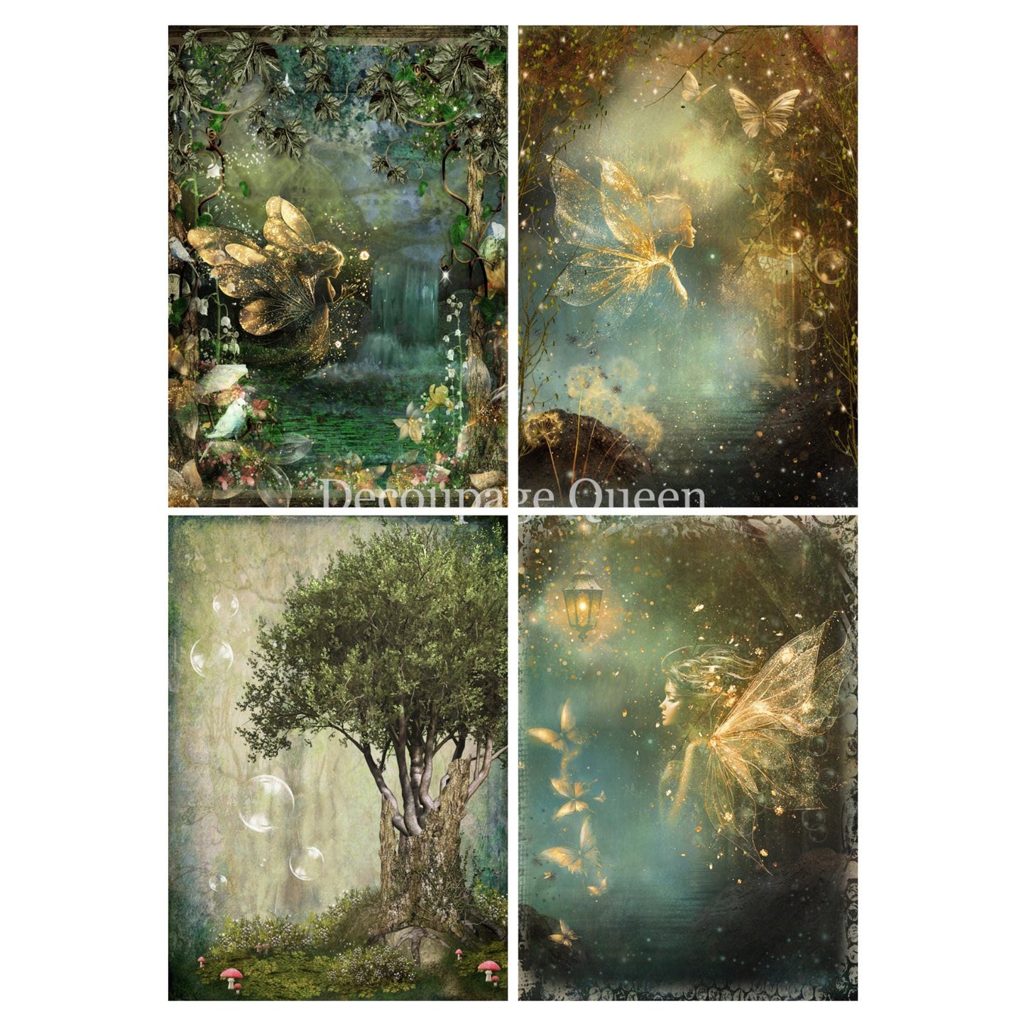 Enchanted Four Pack | Rice Paper Decoupage | Decoupage Queen | Designed In The USA | Printed In Italy | 2 Sizes