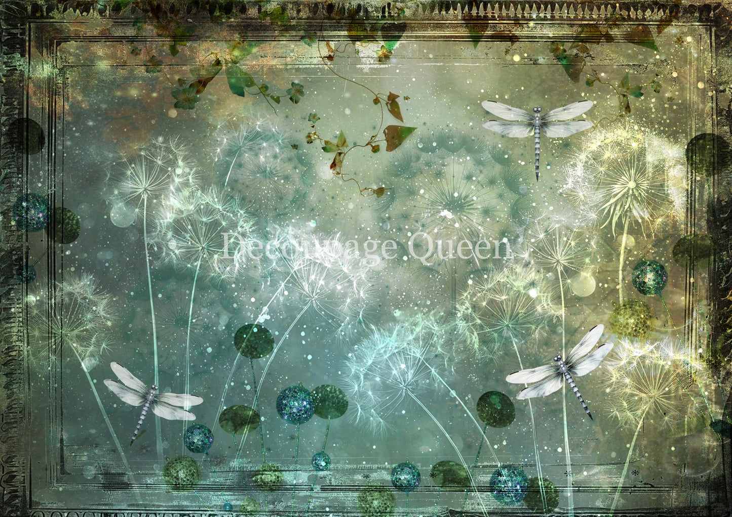 Dandelion Wishes | Rice Paper Decoupage | Designed In The USA | Printed In Italy | Decoupage Queen | 2 Sizes
