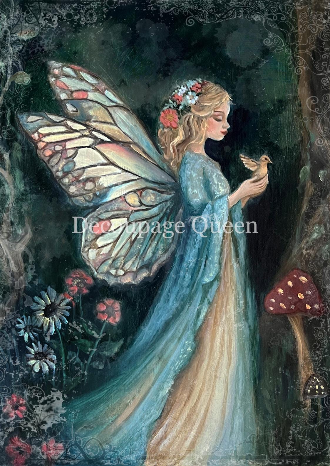 Meadow Fairy | Rice Paper Decoupage | Designed In The USA | Printed In Italy | Decoupage Queen | 2 Sizes