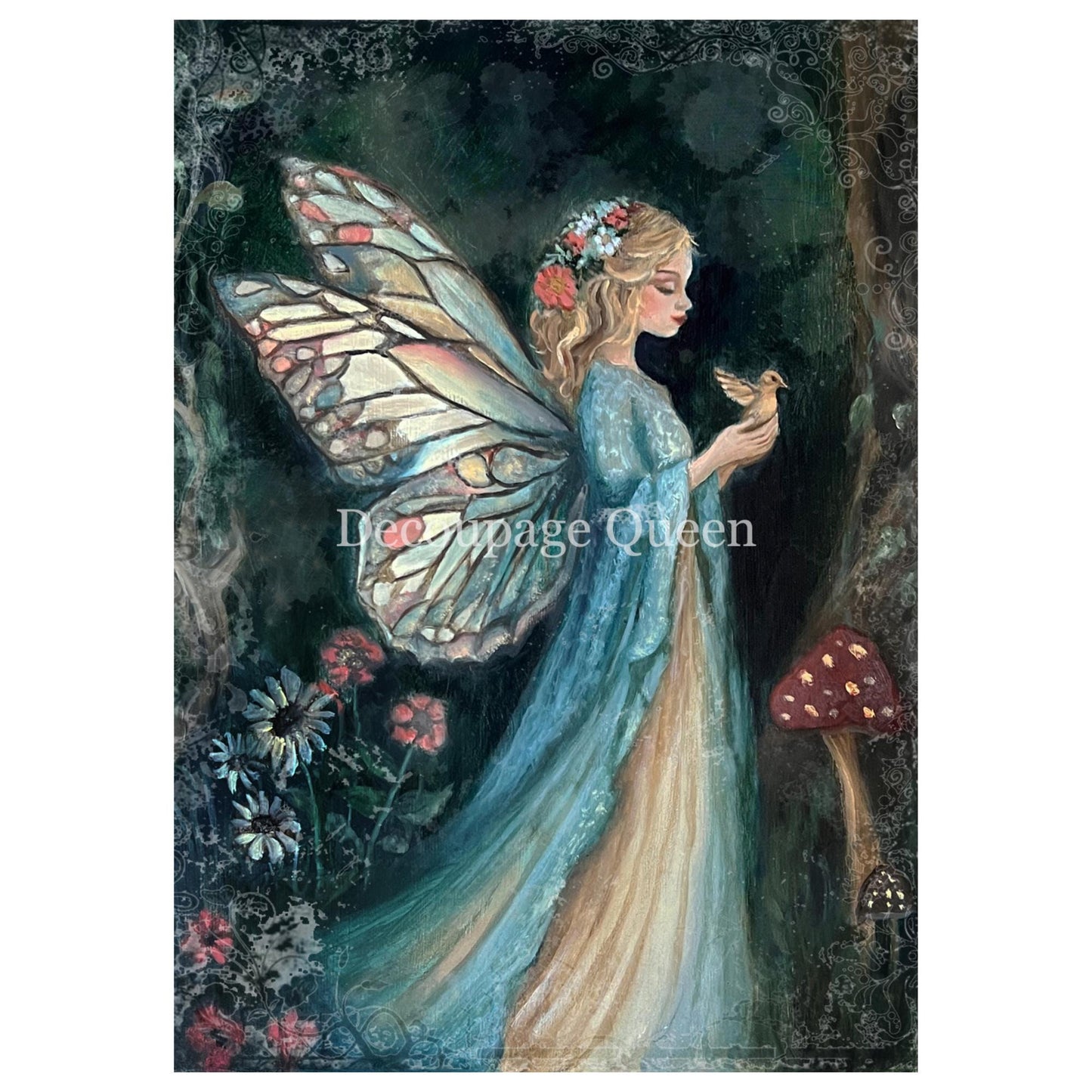 Meadow Fairy | Rice Paper Decoupage | Designed In The USA | Printed In Italy | Decoupage Queen | 2 Sizes