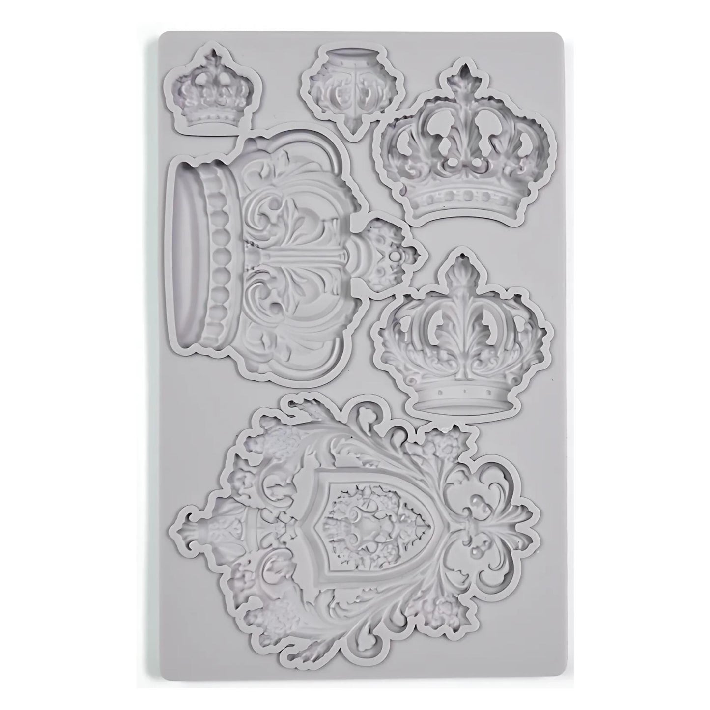 Regal Crowns | Silicone Décor Moulds | Decoupage Queen | 8" x 5" | Mixed Media | Limited Edition