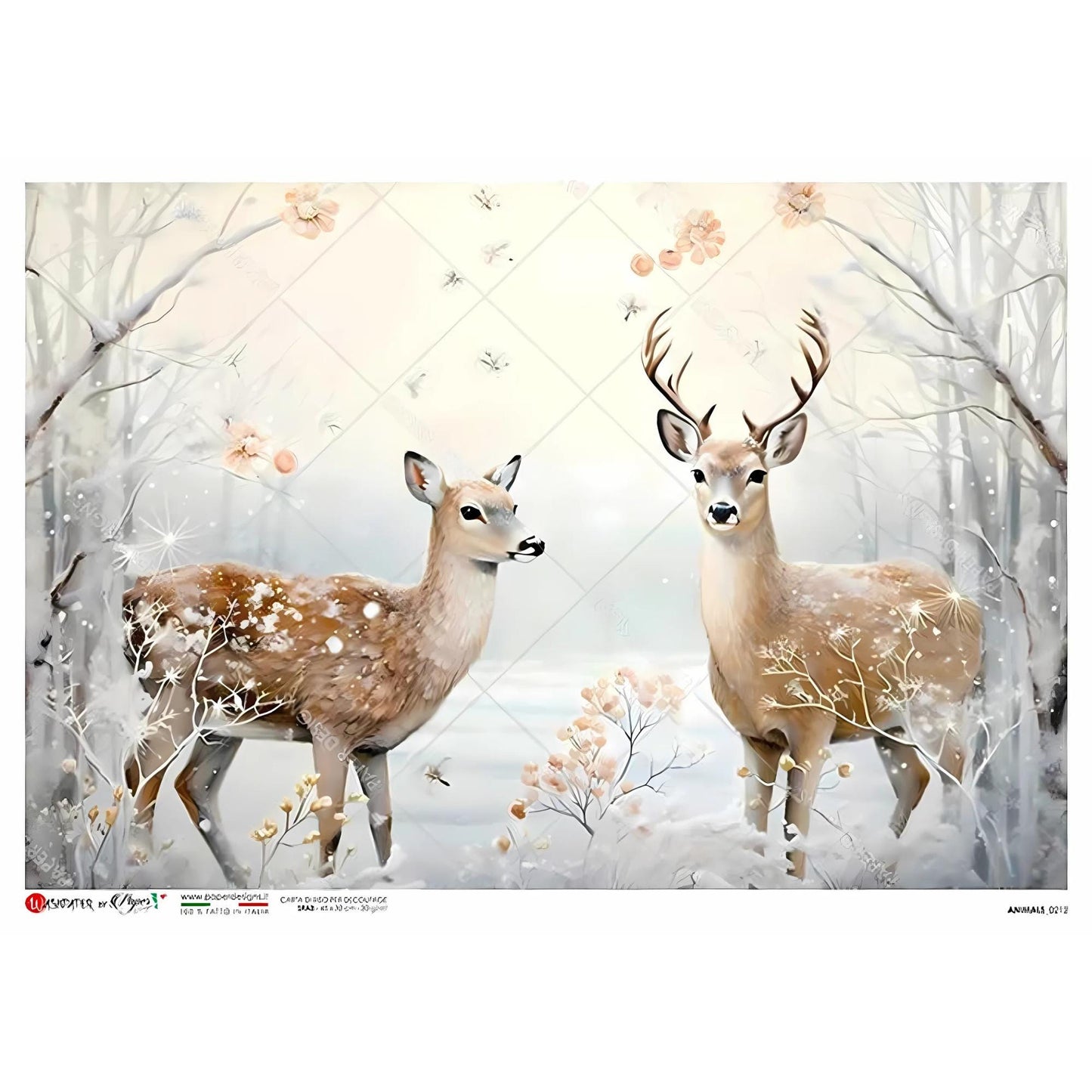 Mom and Dad Deer | Rice Paper Decoupage | Paper Designs Animals 0212 | A4