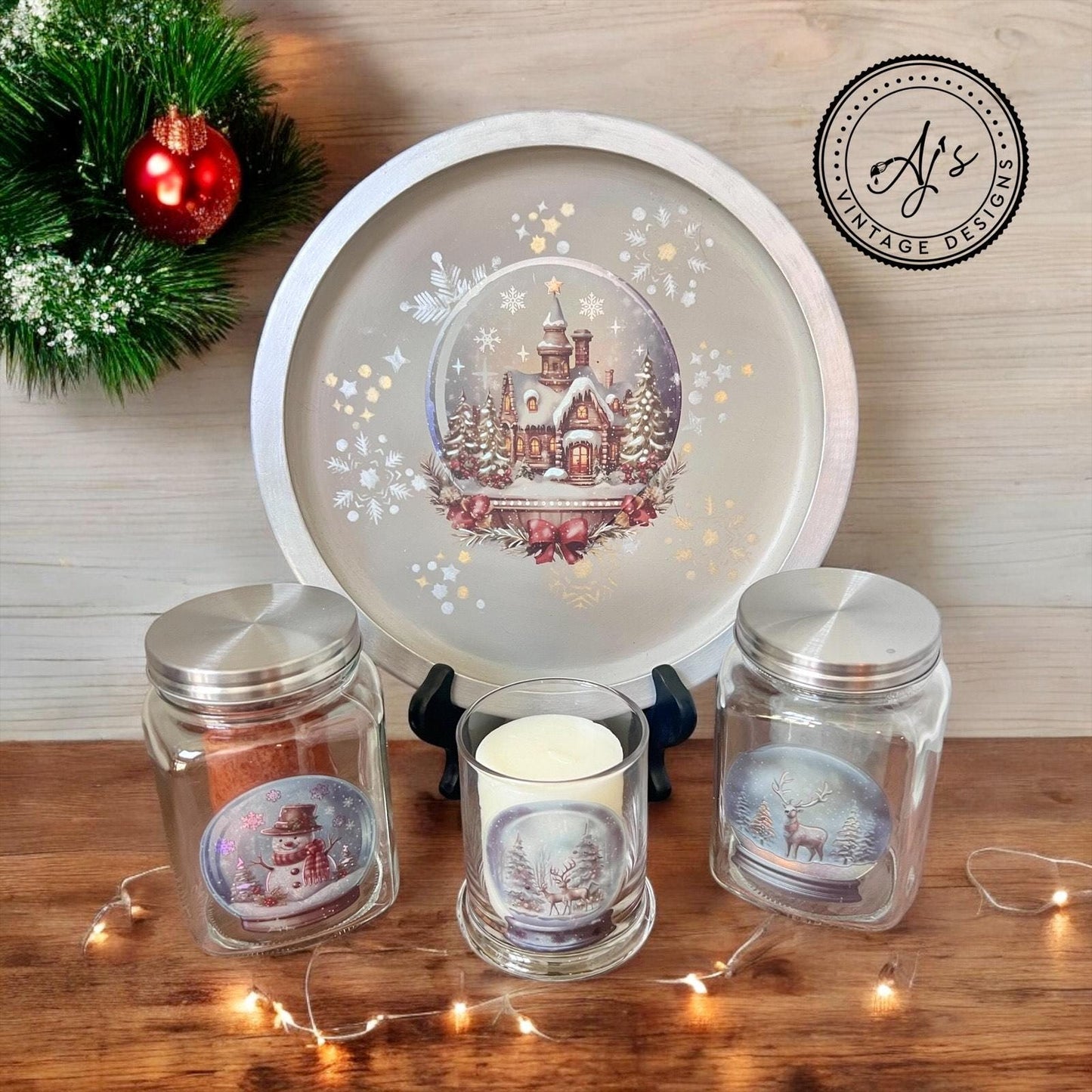 Snow Globes | Water Slide Transfer | Dixie Belle Belles and Whistles | 4 Sheets | 8.3" x 11.7"
