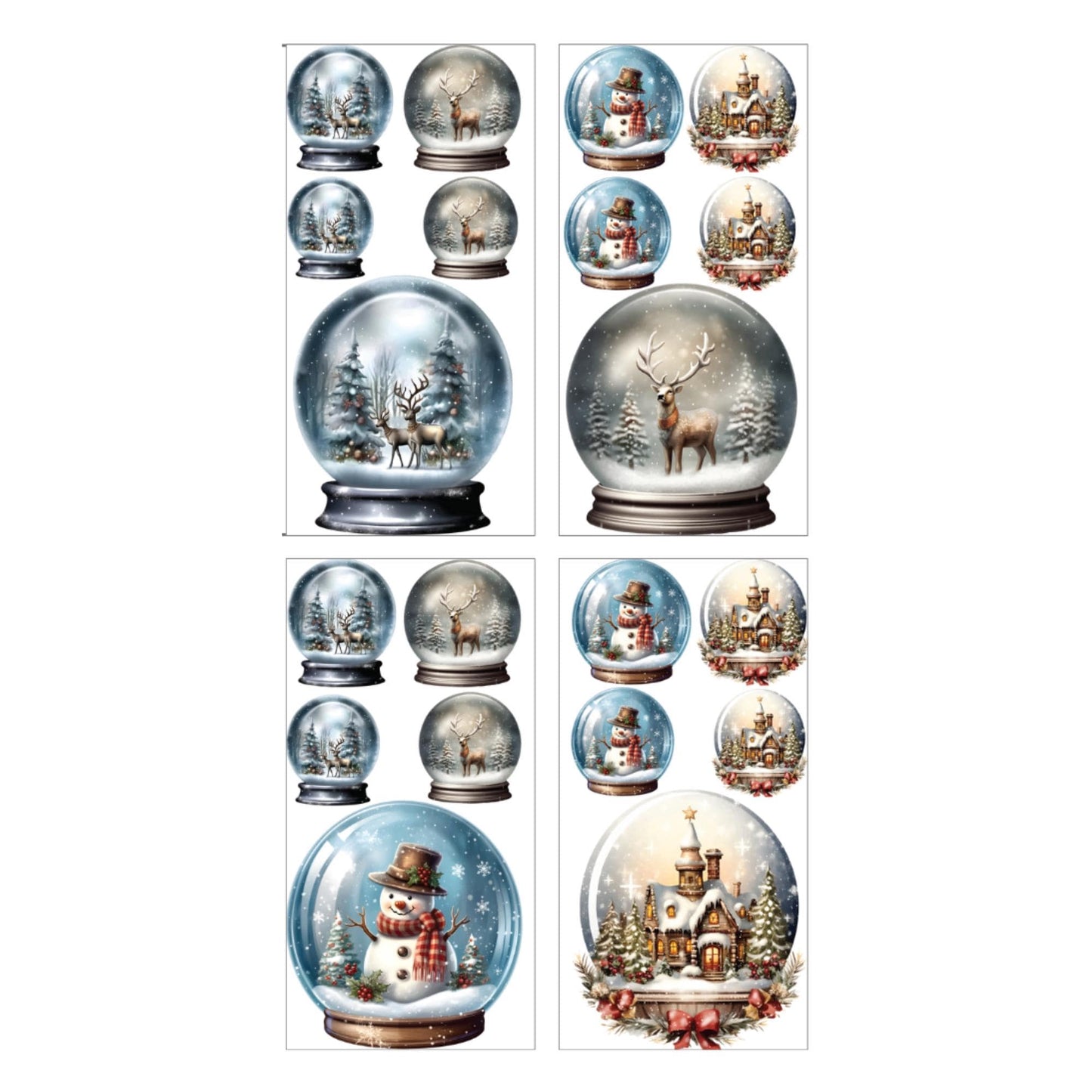 Snow Globes | Water Slide Transfer | Dixie Belle Belles and Whistles | 4 Sheets | 8.3" x 11.7"