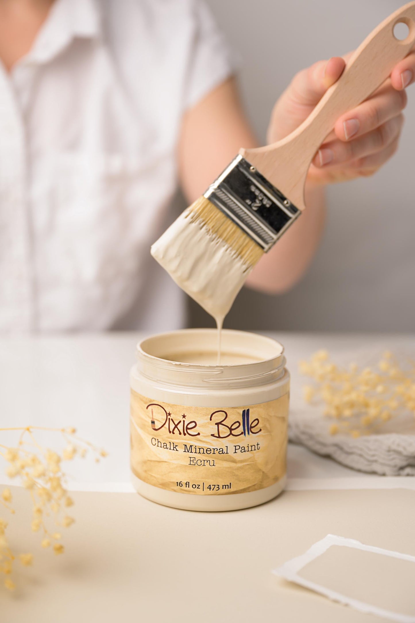Ecru 4oz or 8oz | Southern Roots Collection | Dixie Belle Paint | No VOC | Chalk Mineral Paint for Furniture | Water Based Paint