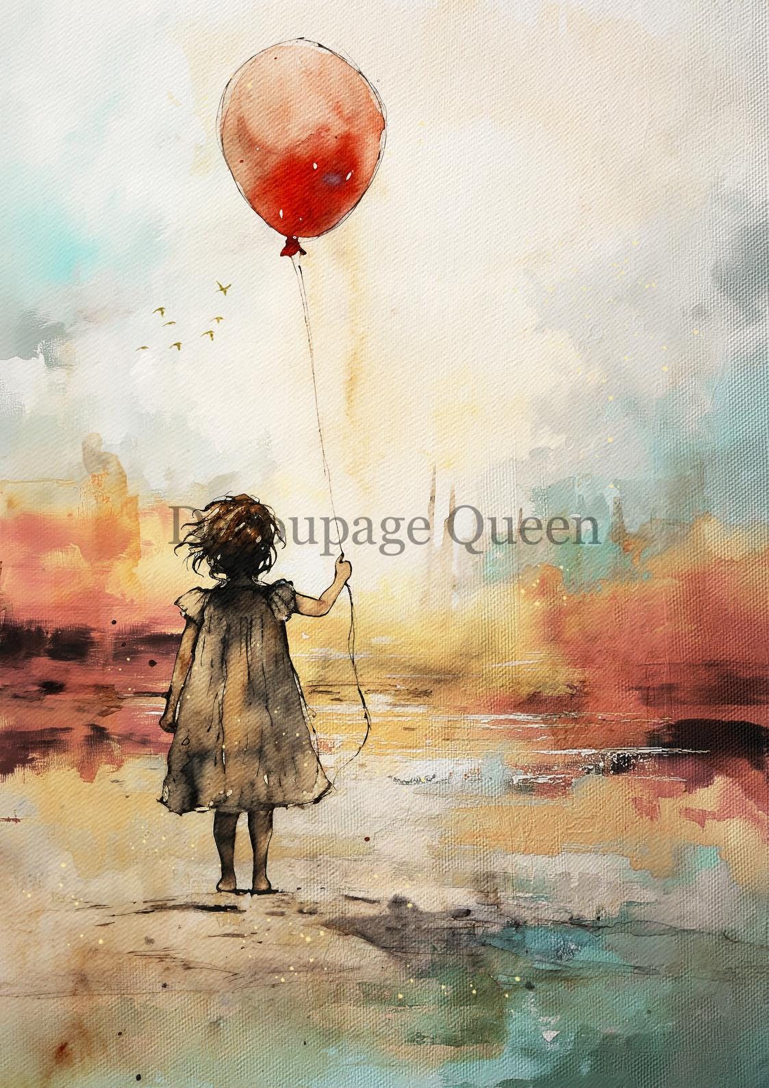 Oh The Places You'll Go | Andy Skinner | Rice Paper Decoupage | Decoupage Queen | 2 Sizes