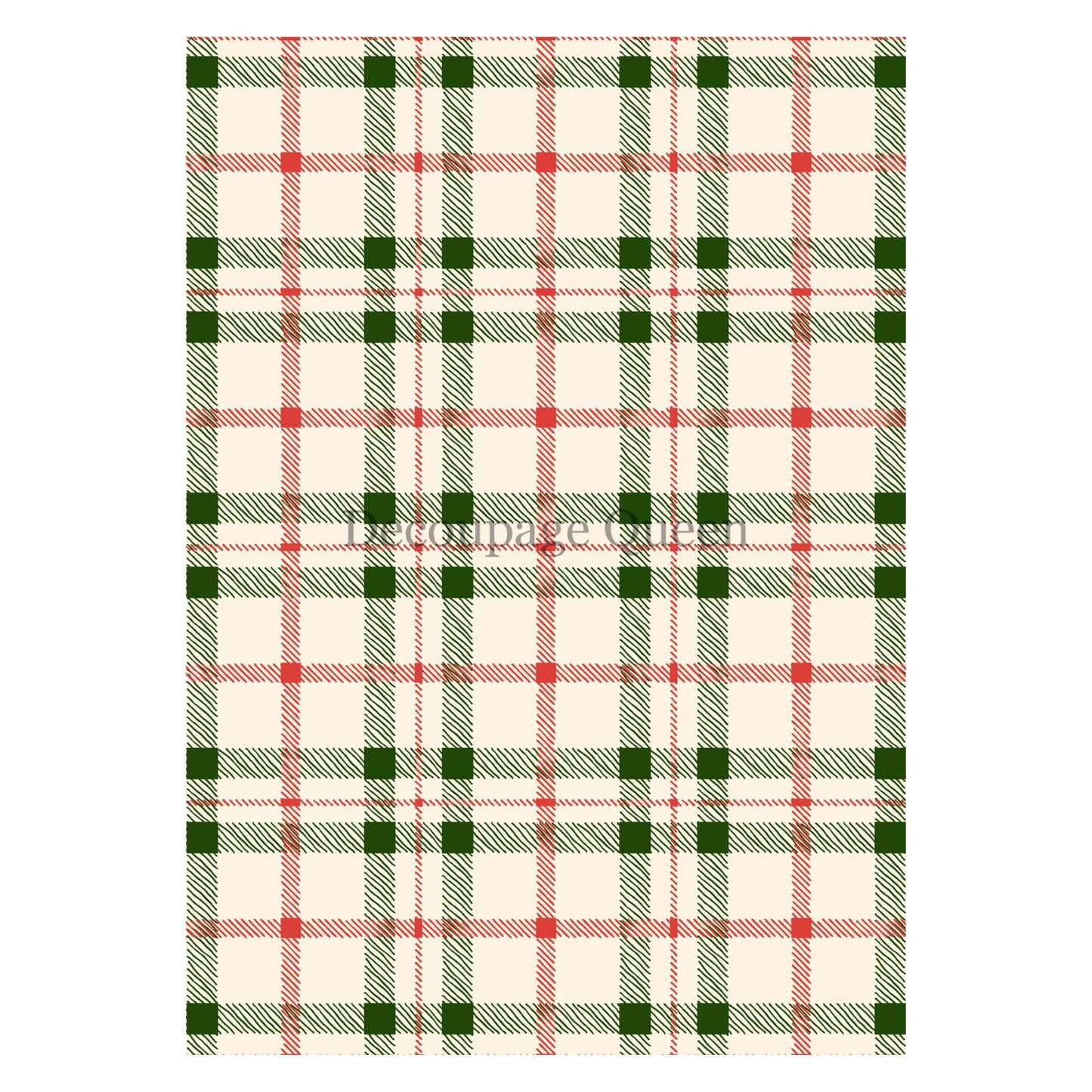 Christmas Plaid | Rice Paper Decoupage | Decoupage Queen | Mixed Media | A4 and A3