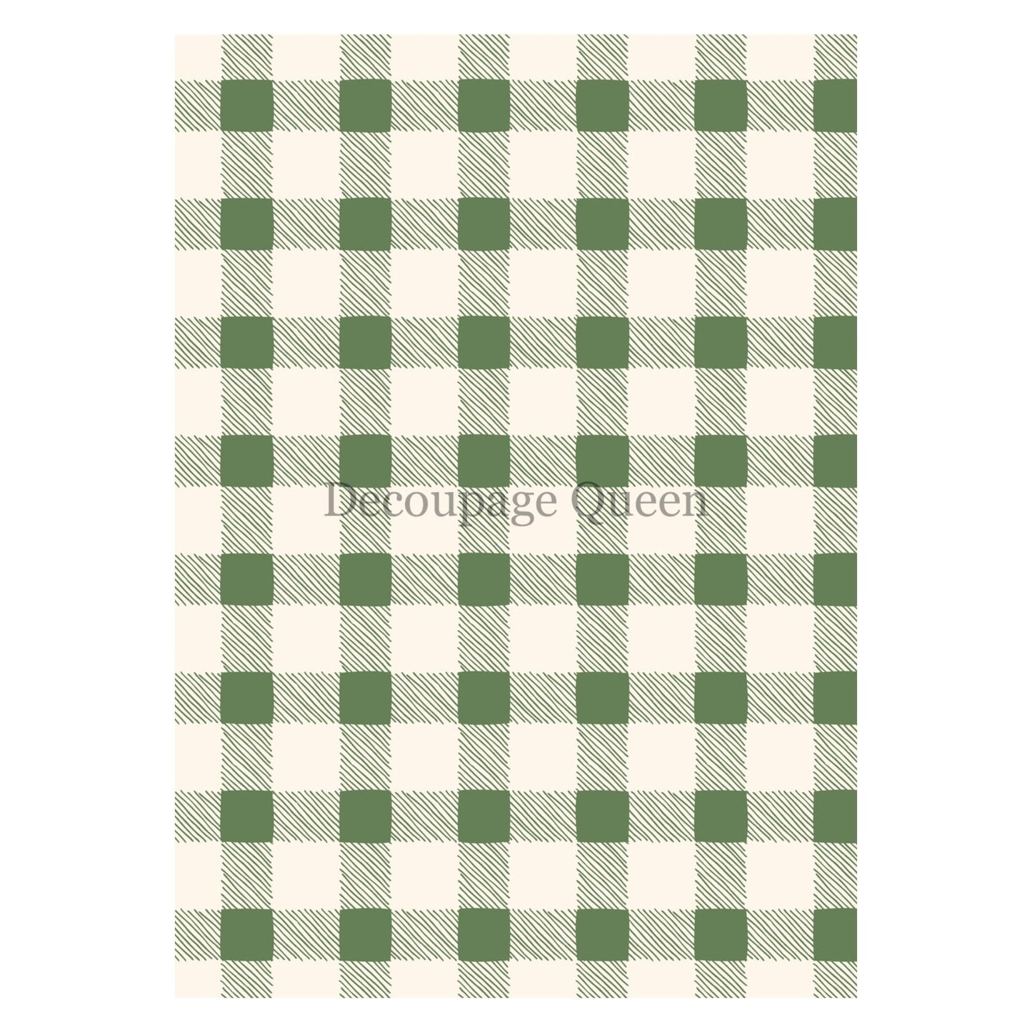 Green Checks | Rice Paper Decoupage | Decoupage Queen | Mixed Media | A4 and A3