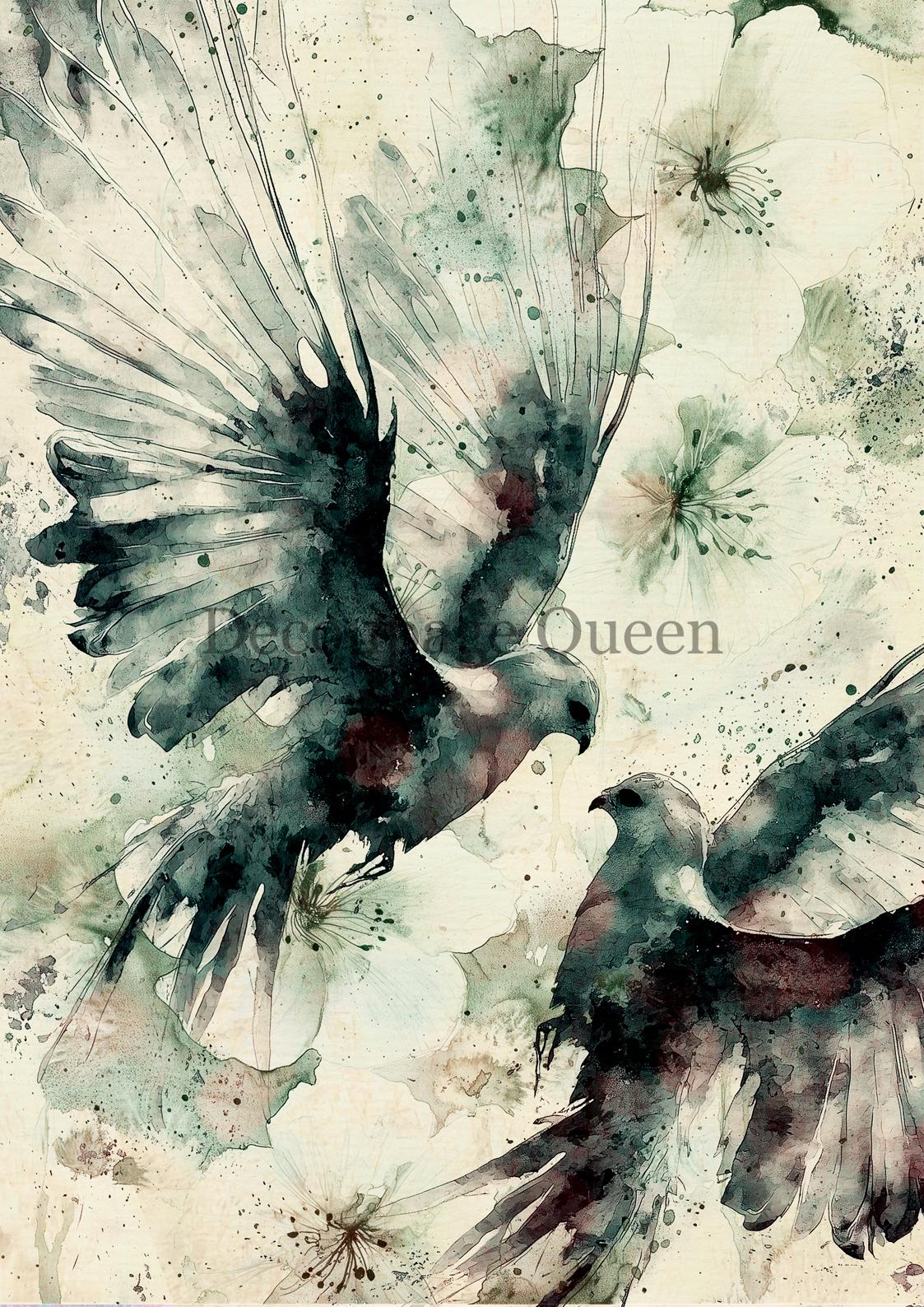 Wings Of A Dove | Andy Skinner | Rice Paper Decoupage | Decoupage Queen | A4