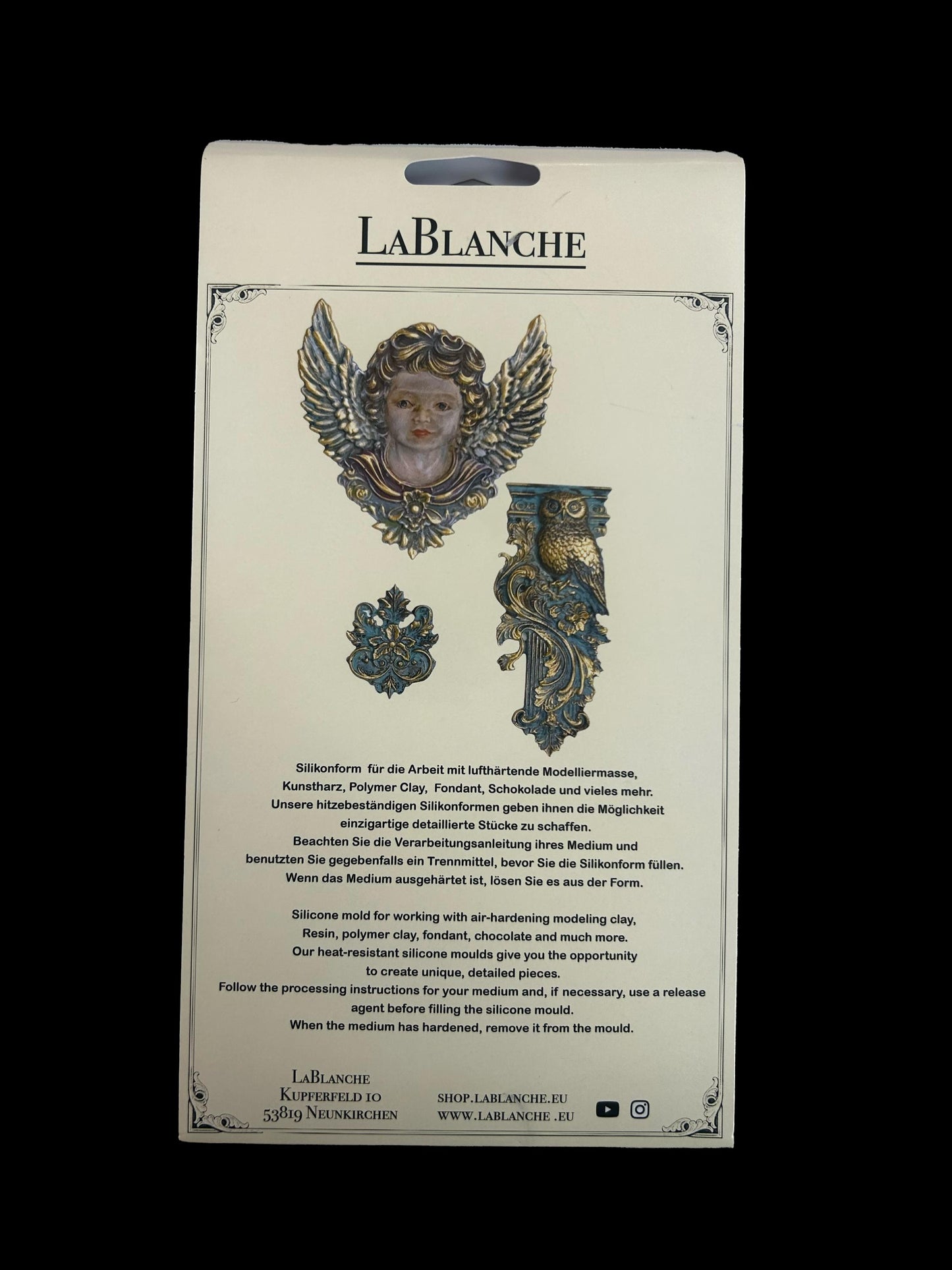 Angel and Owl | Décor Silicone Mould | LaBlanche | 8" x 5" | Limited Edition