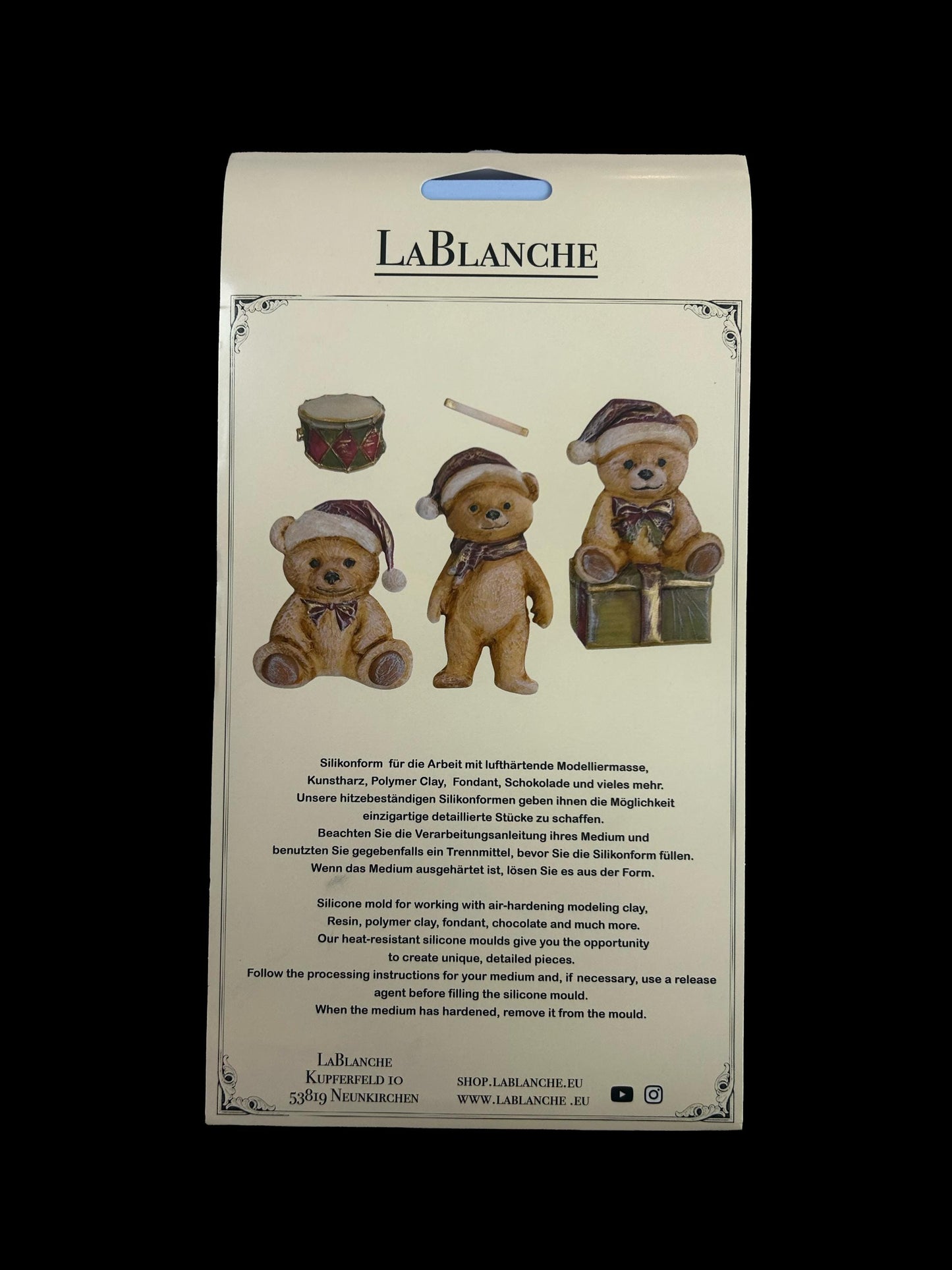 Teddy Bers | Décor Silicone Mould | LaBlanche | 8" x 5" | Limited Edition