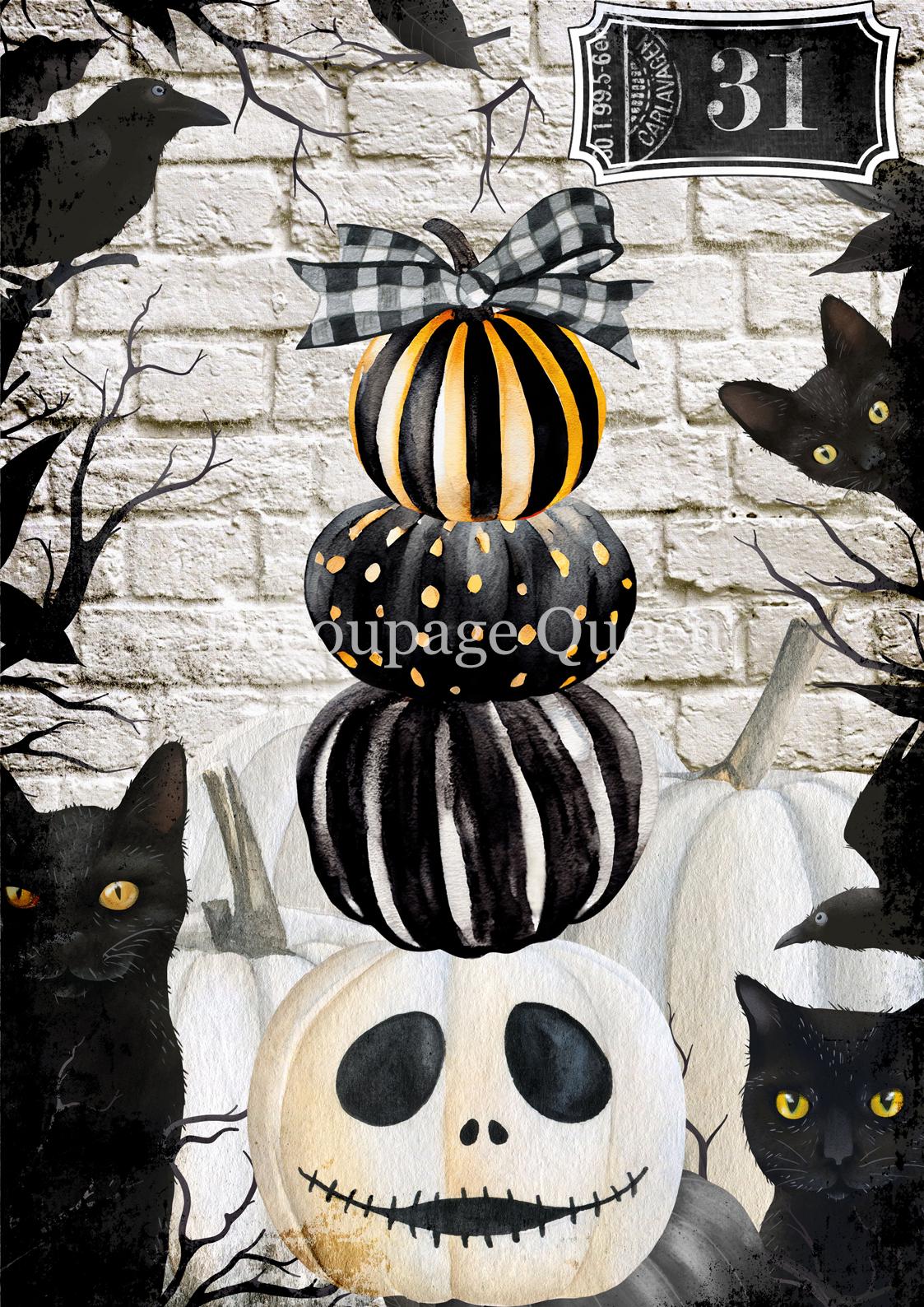 Tall Pumpkins | Rice Paper Decoupage | Decoupage Queen | A4