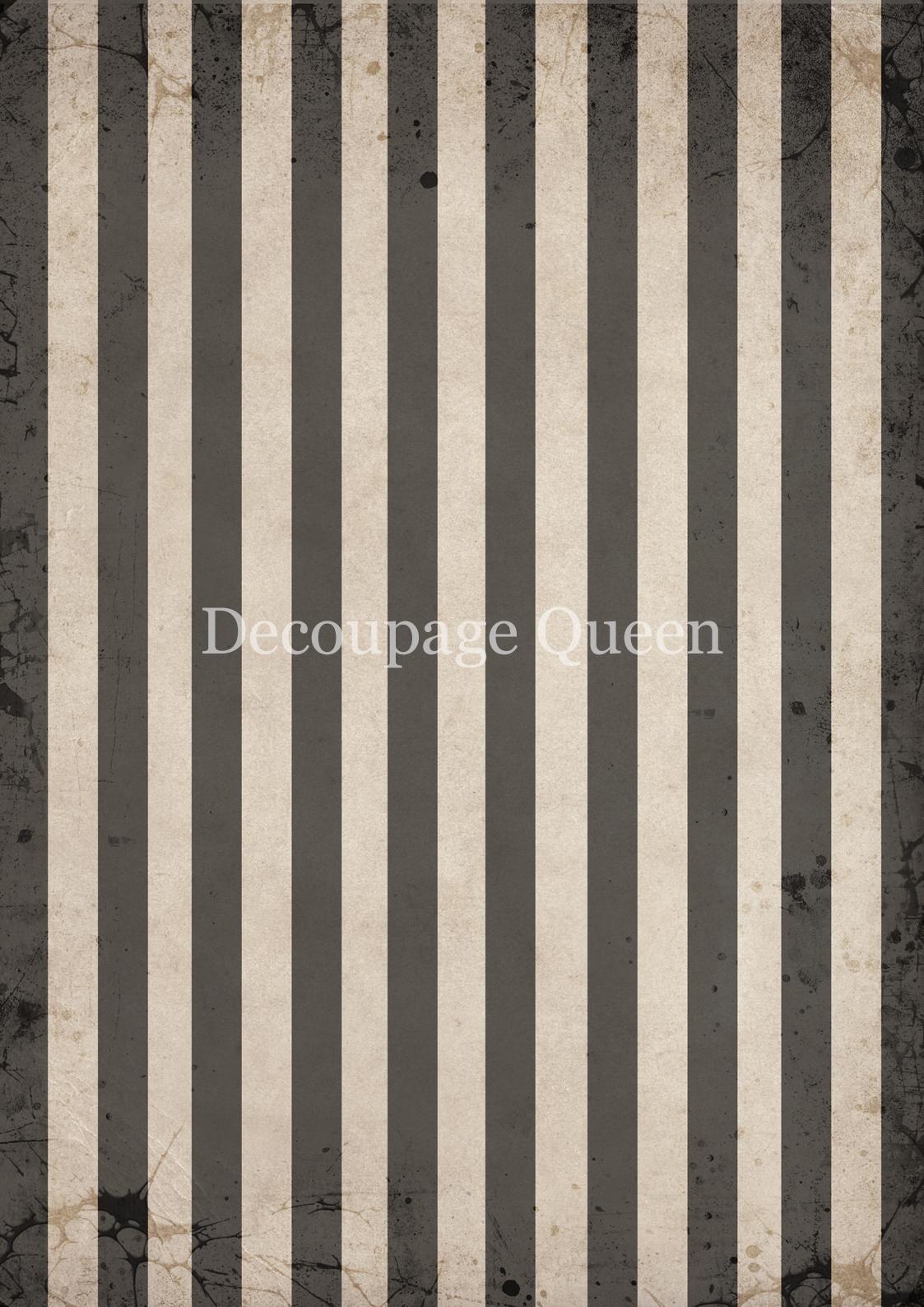 Gray and Tan Stripes | Rice Paper Decoupage | Decoupage Queen | A4 & A3