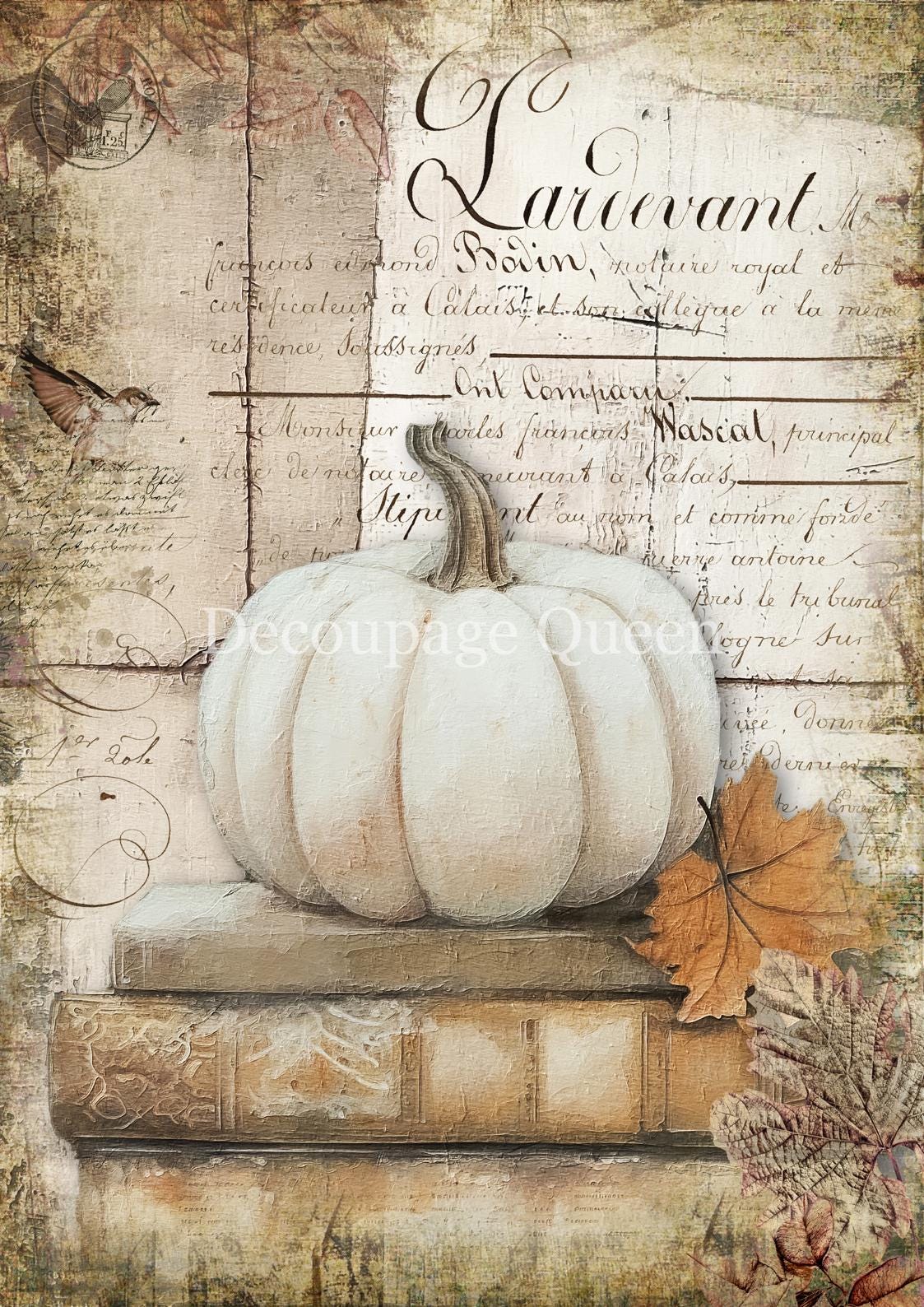 Cottage Pumpkin I | Rice Paper Decoupage | Decoupage Queen | A4