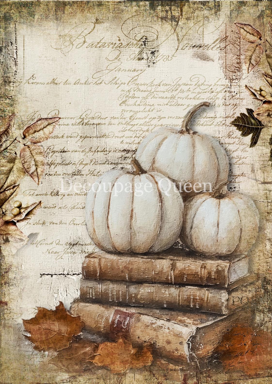 Cottage Pumpkin II | Rice Paper Decoupage | Decoupage Queen | A4