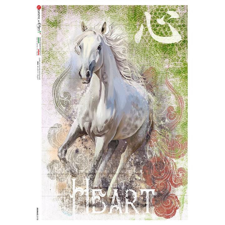 Heart Horse | Rice Paper Decoupage | Paper Designs Animals 0178 | A4