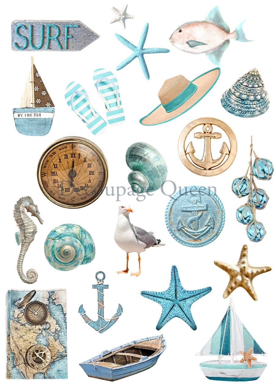 Seaside Journal Pack | Decoupage Queen | Journaling or Scrapbooking | Double Sided Pages |