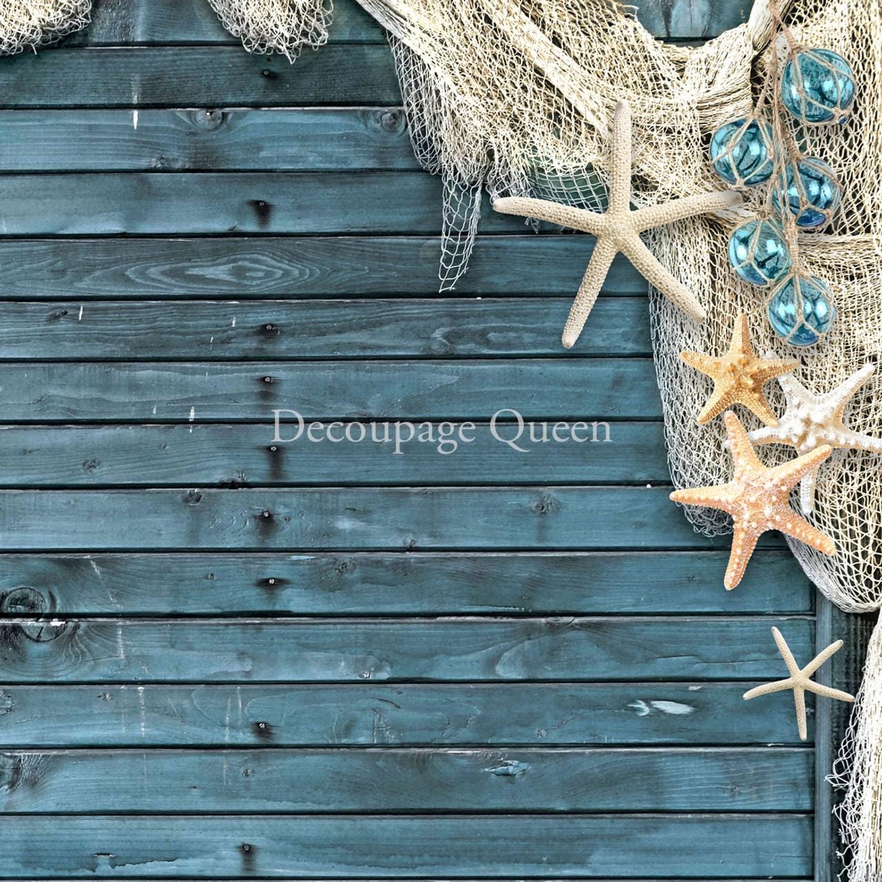 Seaside Greeting Scrapbook Set | Decoupage Queen | Scrapbook Paper | 12 x 12 Paper Pack | 12 Pages, 24 Designs | Mixed Media