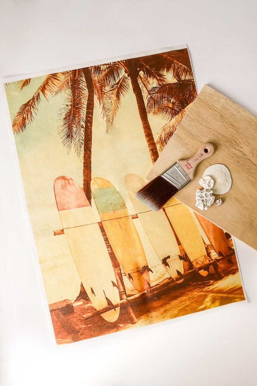 Surfs Up | Rice Paper Decoupage | Dixie Belle Paint Company | Belles and Whistles | A1 | 23.39" x 33.11"