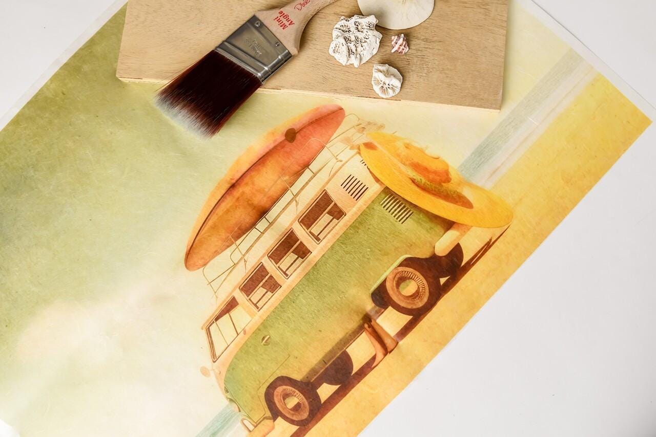 Surfs Up | Rice Paper Decoupage | Dixie Belle Paint Company | Belles and Whistles | A1 | 23.39" x 33.11"