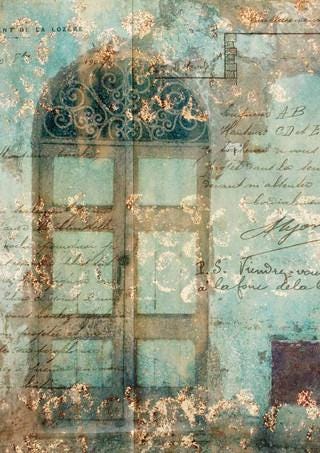 Antique Door with Scrollwork | Rice Paper Decoupage | Decoupage Queen | 2 Sizes | RETIRED and LIMITED SUPPLY