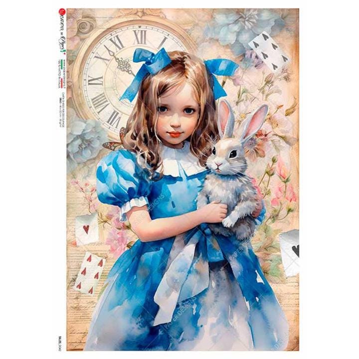 Alice In Wonderland | Rice Paper Decoupage | Paper Designs Tales 0042 | A4
