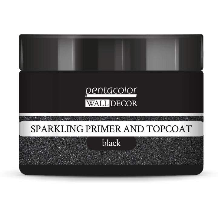 Sparkling Primer and Top Coat Black | Pentart WD | For Walls and Mixed Media | 150ml